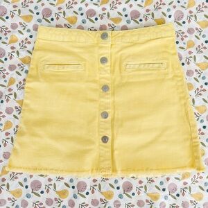 Girls 9/10 Yellow Button-Front Skirt